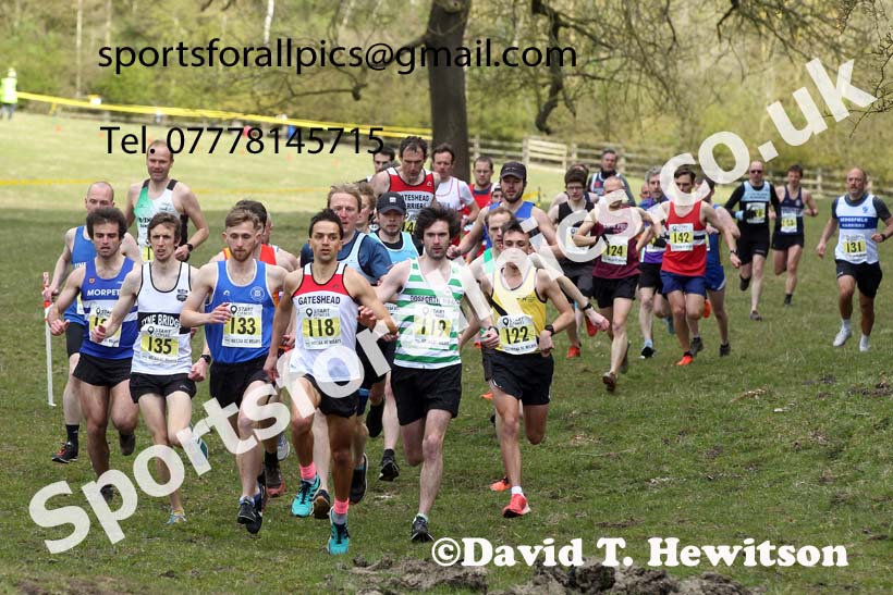 Masters men 2021 NECAA Cross Country Relays, Thornley Farm, Peterlee, Saturday, April 10th. Photo: David T. Hewitson/Sports for All Pics
